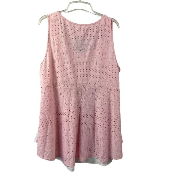 Rosegal Women's Pink & White Sleeveless Top - Picture 2 of 5